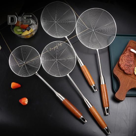 Skimmerschaufel aus Edelstahl, ergonomisches Design, hitzebeständig, tragbar, Kochsieb, Löffel, Haushaltsbedarf