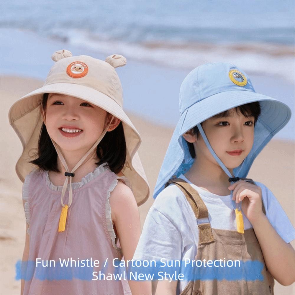 Whistle~ Extended Shawl Kids Whistle Sunscreen Hat Sun Protection Summer Sunshade Hat  Spring