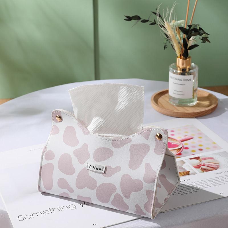 Nordic Ins Home Small Cow Tissue Box Living Room Creative Cute Storage Box Coffee Table Paper Box Holder