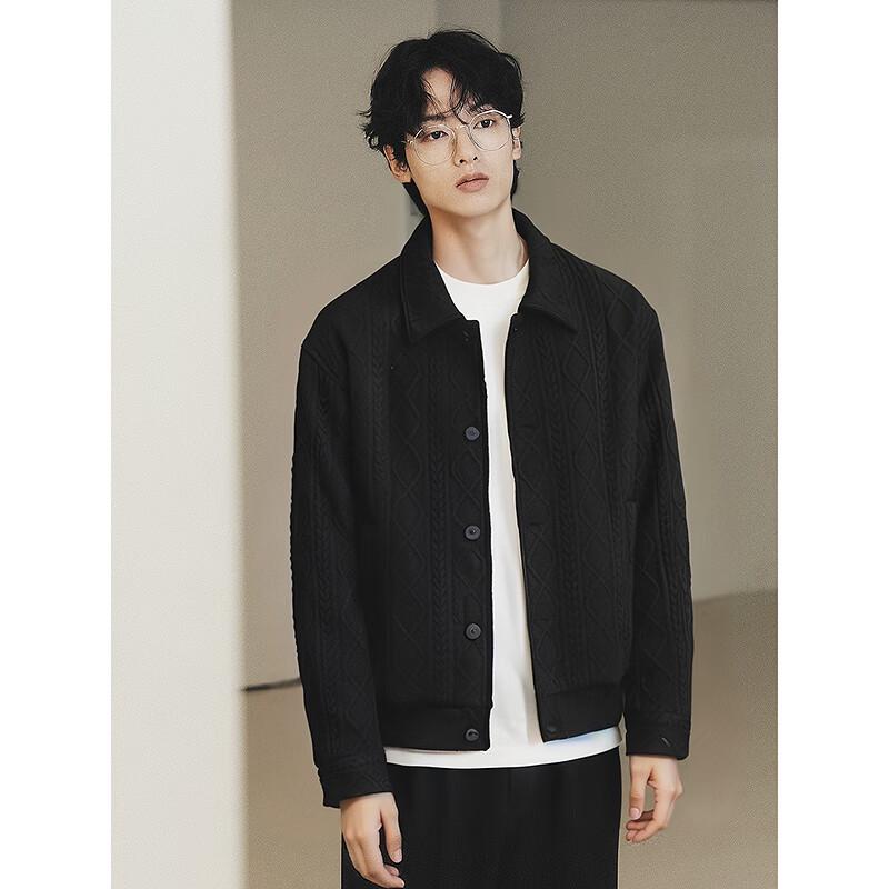 GXG Men's Knitted Jacquard Lapel Jacket