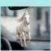Contemporary Acrylic White Horse Car Charm Exceptional Interior Ornament For Vehicles