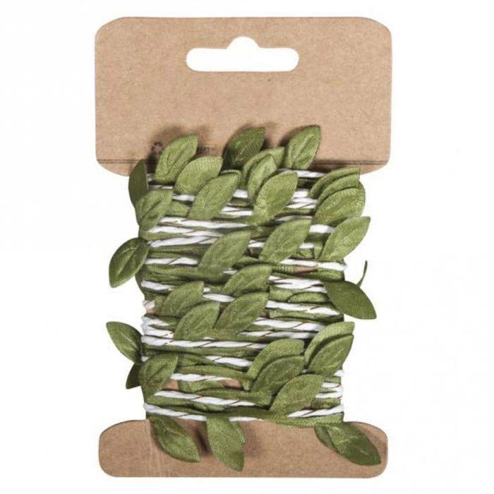 3 guirlandes de feuilles vertes en papier 2 m