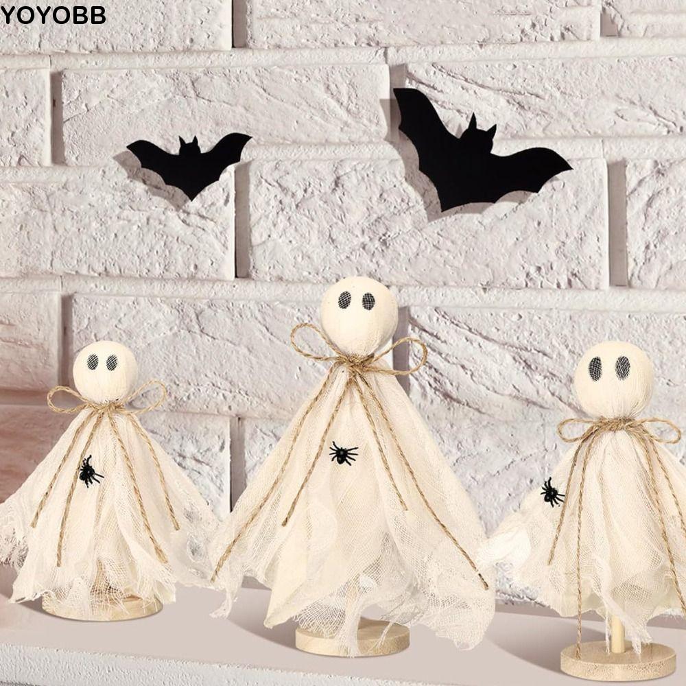 Wooden Crafts Ghost Wooden Stand Spooky Design Handmade Decor Spooky Wooden Decor Hand Painted Halloween Home Ambience Ornaments