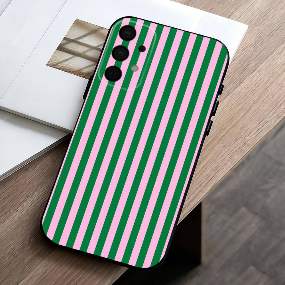 

S-Striped Color-Blocking Art P-Pattern Phone Case For Samsung Galaxy A73,A72,A71,A70,A53,A52,A51,Soft Silicone Black Cover Samsung a30 a20