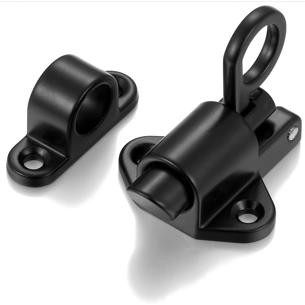 5pcs 1 Lock + 4 Screws Aluminum Alloy Automatic Spring Airplane Type Push-Pull Bolt, Innovative Pull-Release Self-Locking Design