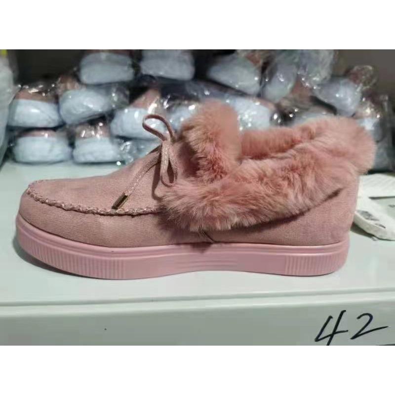 2 Autumn and Winter Round Head Thick-soled Warm Cotton Shoes Large Size Women's Shoes Bag Shoes Snow Boots Doudou Shoes