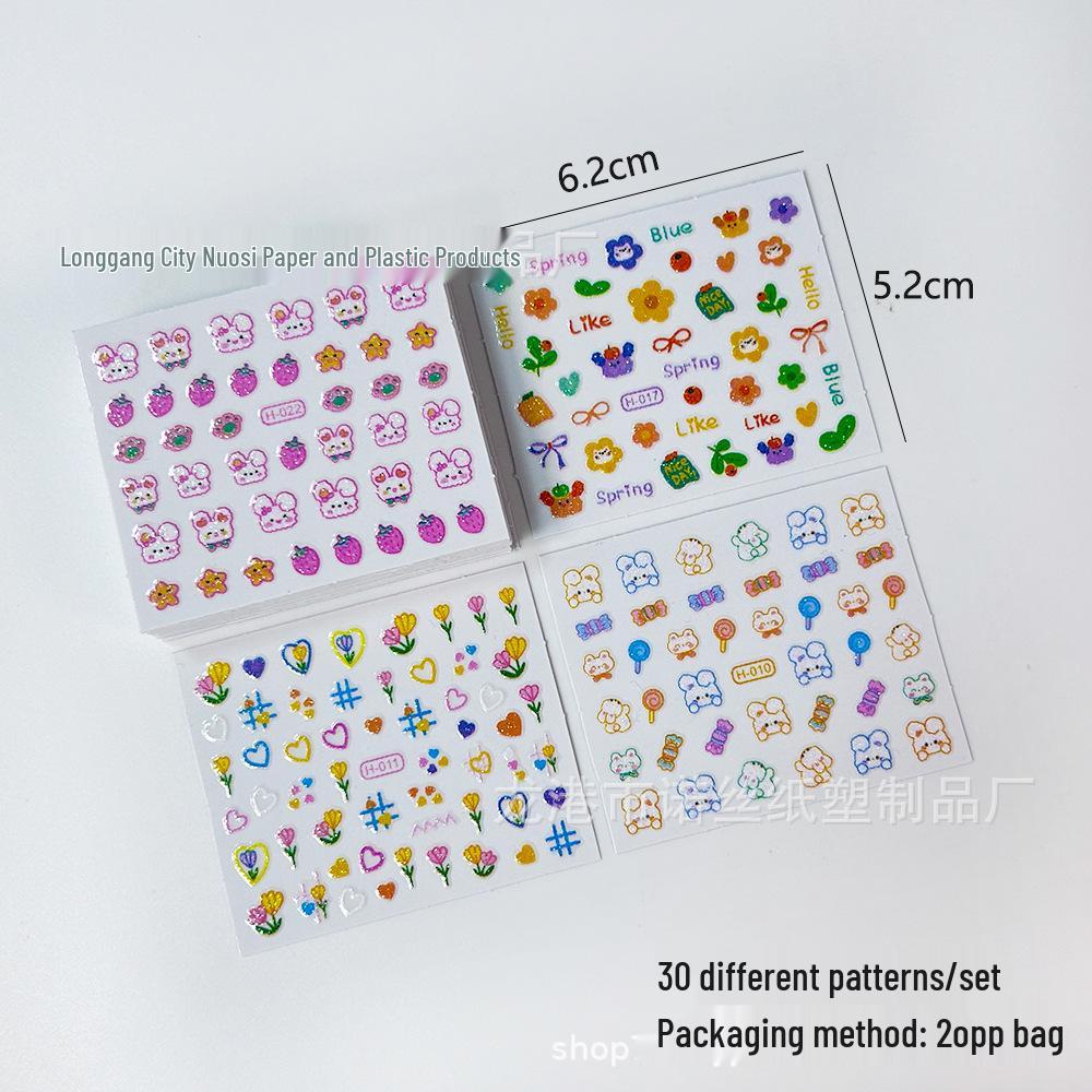 3D Luminous Jelly Nail Stickers for Kids - 5D Embossed Nail Art