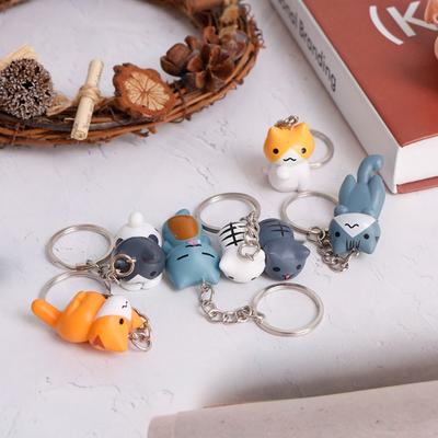 Charm PVC Key Ring Random Creative Gift Lucky Cat Keychain Cat Keyring Kitten Key Chain Bag Pendant