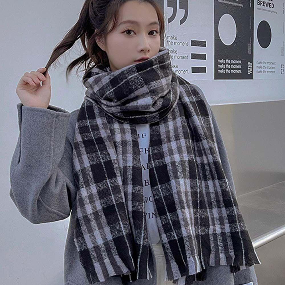Wool Scarves Winter Cashmere Scarves Plush Long Shawl Classic Cape Wraps Autumn Winter