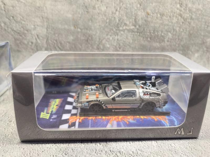 

MJ 1/64 Металевий Назад у Майбутнє Машина Часу DMC-12 Лита Модель Автомобіля Класична Металева Точність Колекція Автомобілів Дисплей Подарунок