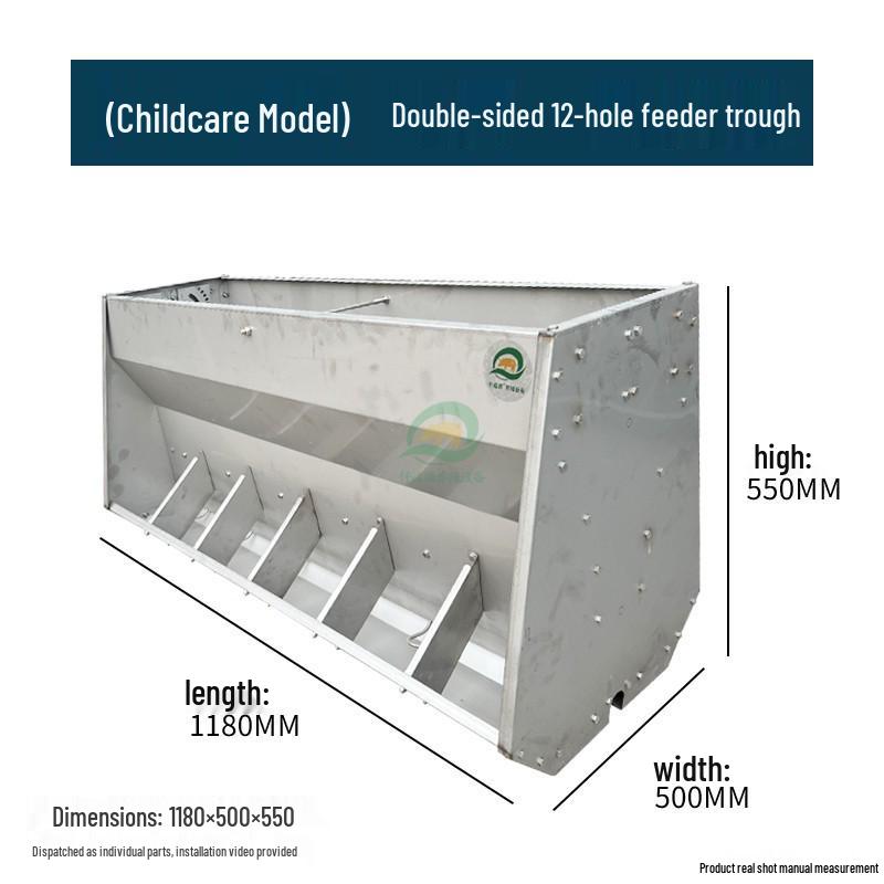 Free Shipping Stainless Steel Double-Sided Pig Feeder Trough for Piglets and Fertilizer.