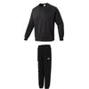 Fashion Crew Neck Pullover Sweatshirt Knit Fleece Mid Waist Long Pants Casual Sports Suit Men Sweatshirt, Pants Black 627451+534935