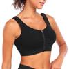 Sports Wire-Free Bra with Large Cup and Front Zipper
