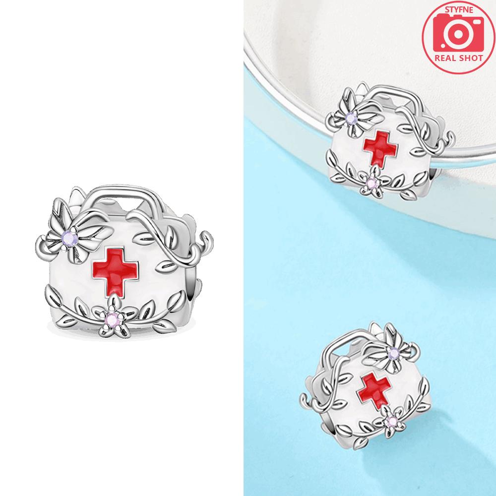 Authentic Copper Medical Care Collection Pendant Tooth Toothbrush Medicine Box Ambulance Bead Compatible With Bracelets Diy Gift Women Jewellery