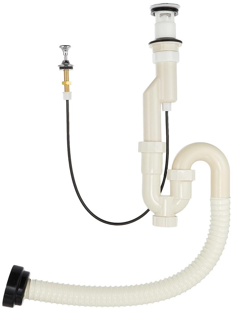 SANEI S-Trap Pop-Up Overflow Washbasin Drain Plug with Odor-Resistant Gasket (PH7720-1-32)