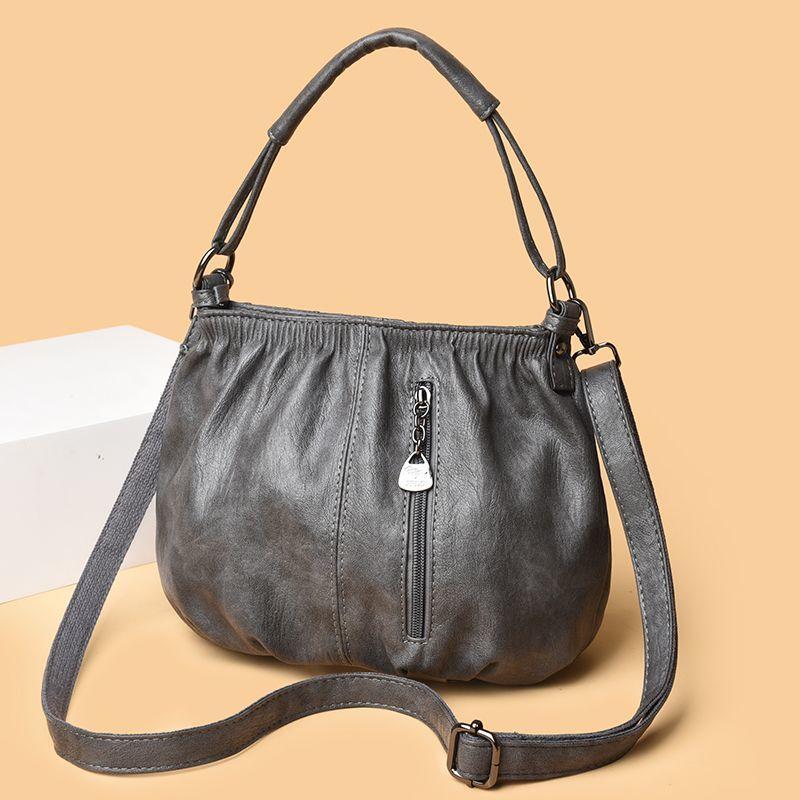 Retro Crossbody Single-shoulder Bag Large Capacity Simple and Fashionable Hand-held Bucket Bag