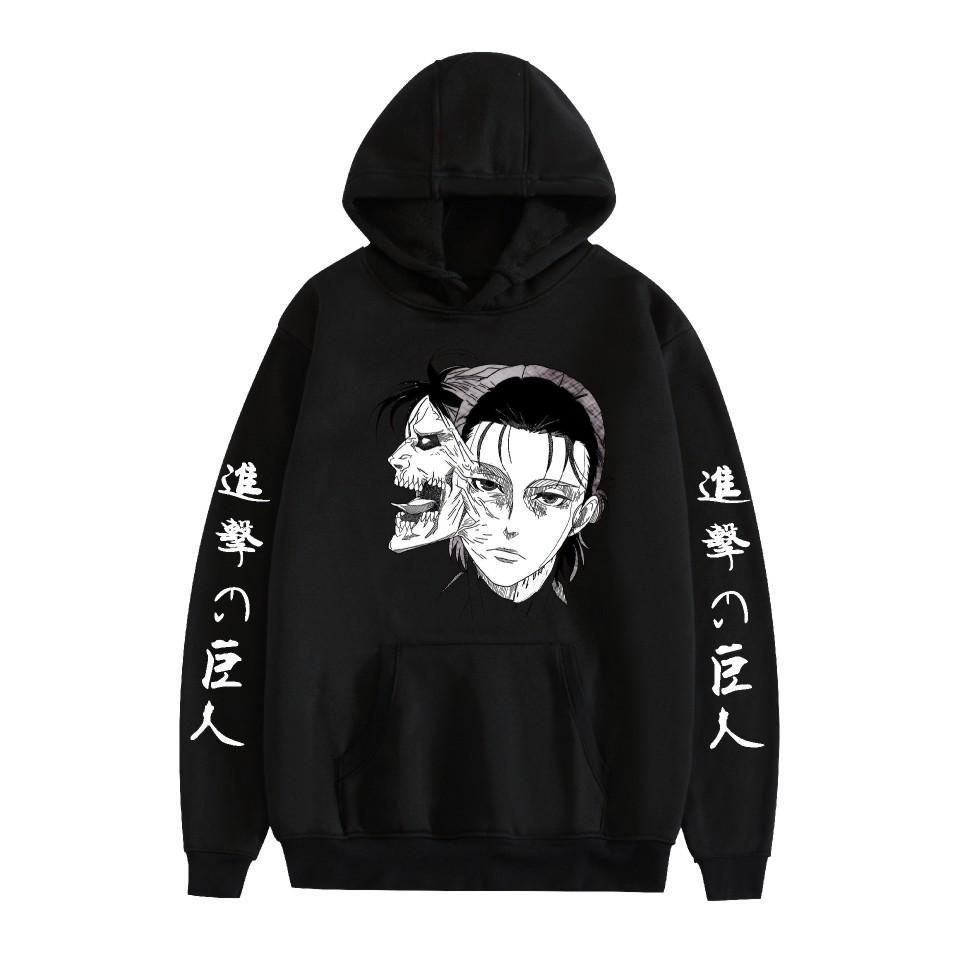 

Men Women s Hooded Attack on Titan Anime Printed Pullover Sweatshirt Fashion Hoodie Casual Hip Hop New Men Tracksuit Streetwear XS чёрный