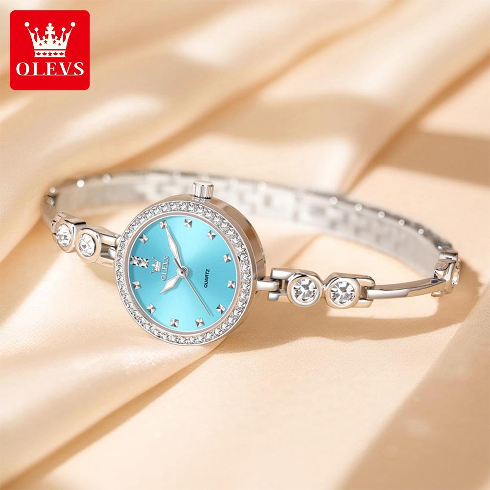 OLEVS Montres pour femmes Acier inoxydable Luxe Original Élégant Montre à quartz Étanche Montres lumineuses pour femme