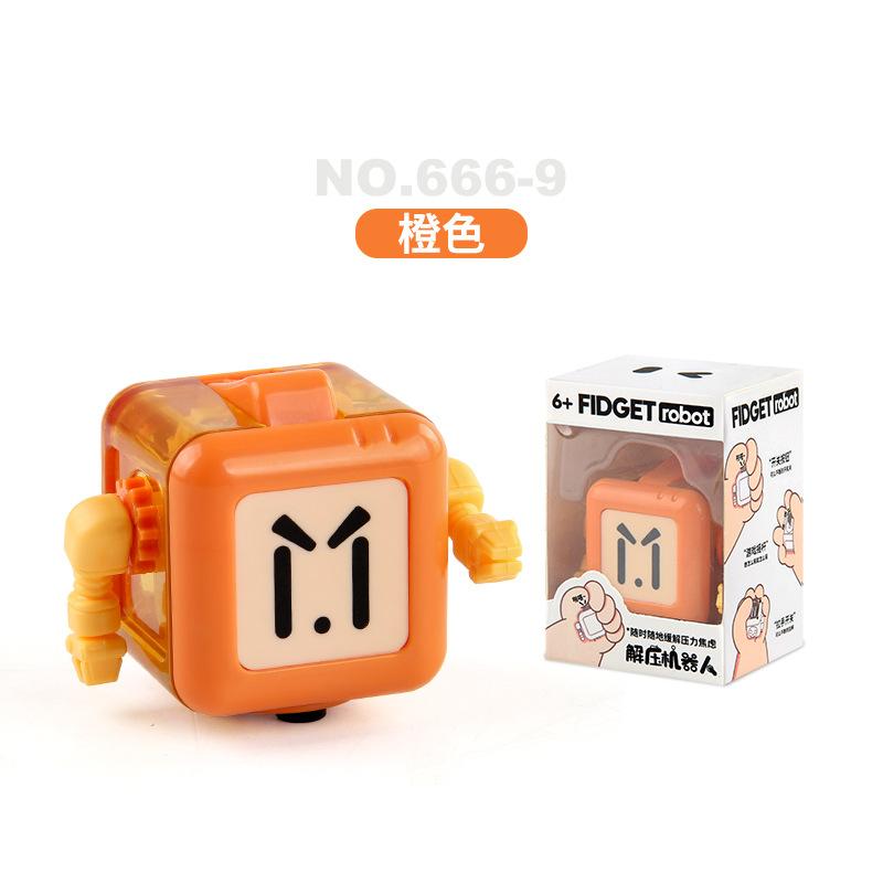Strange Decompression Dice Fingertip Spinner Cartoon Robot Rubik'S Cube Dice Decompression Toy