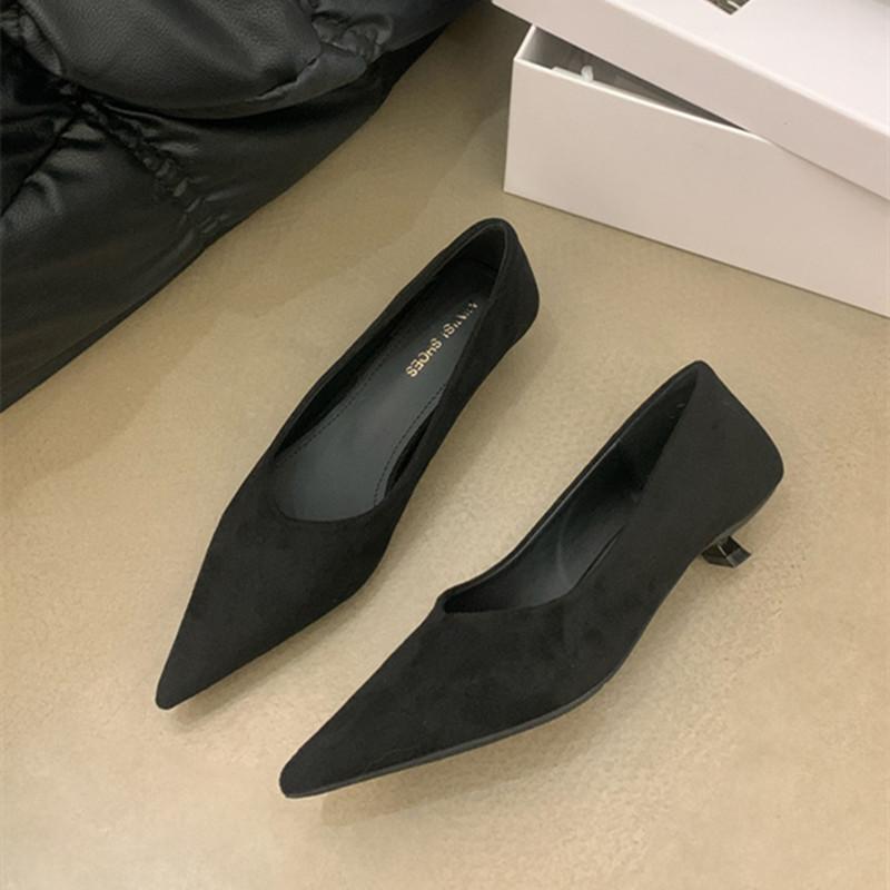 Fashion Bailamos Autumn Women Pumps Shoes Fashion Pointed Toe Slip On Ladies Elegant Single Shoes Thin Low Heel Dress Pumps Shoes Mujer
