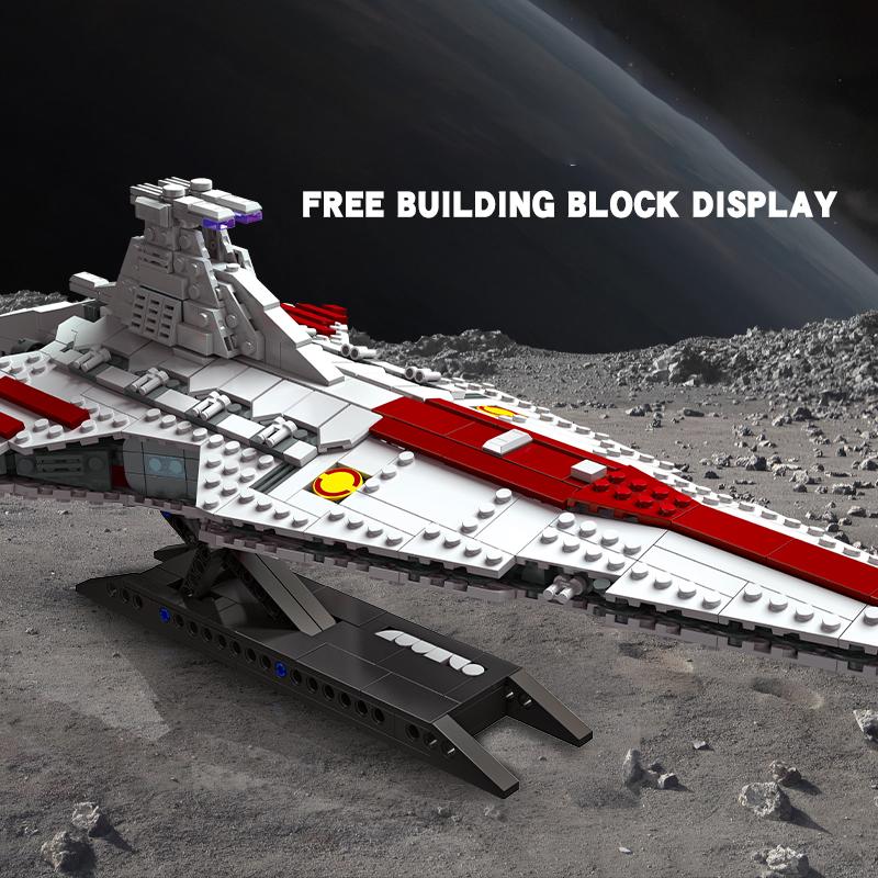 Non-Toxic 960Pcs Space Battleship Building Blocks Spaceship Defense Ship Moc Model Bricks Kits Desktop Decoration Kids Toys Birthday Gifts