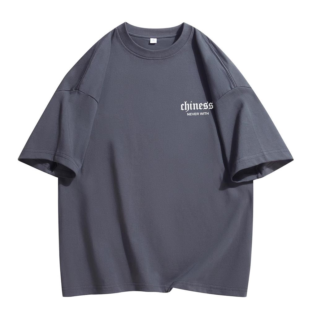 Teenager Summer Casual Loose Oversize Short Sleeve O Neck Men Pullover Cotton T Shirt Top