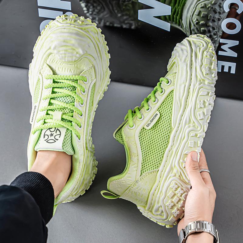 

Модный тренд Корейская версия нишевых трендовых мужских туфель с высоким чувством стиля на лето 2025 года, новые удобные и дышащие легкие туфли на высокой подошве 39