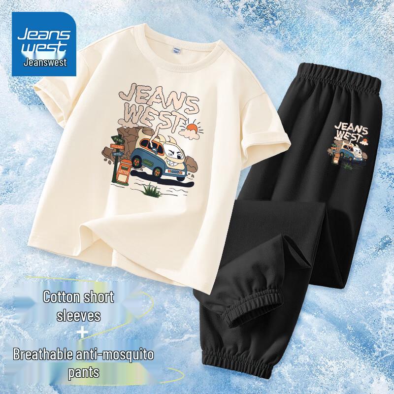 

Летний комплект для мальчиков Jeanswest: футболка с коротким рукавом и штаны от комаров 160