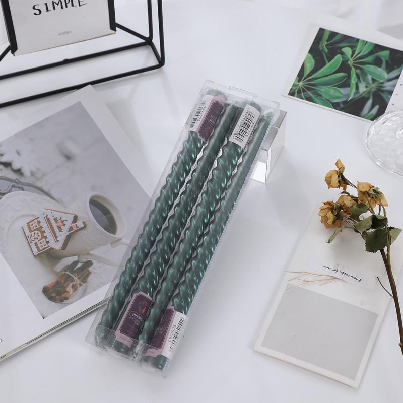 Electroplated Colored Spiral Long Stick Candle - Ideal for Christmas, Weddings, Birthdays, and Romantic Decor.