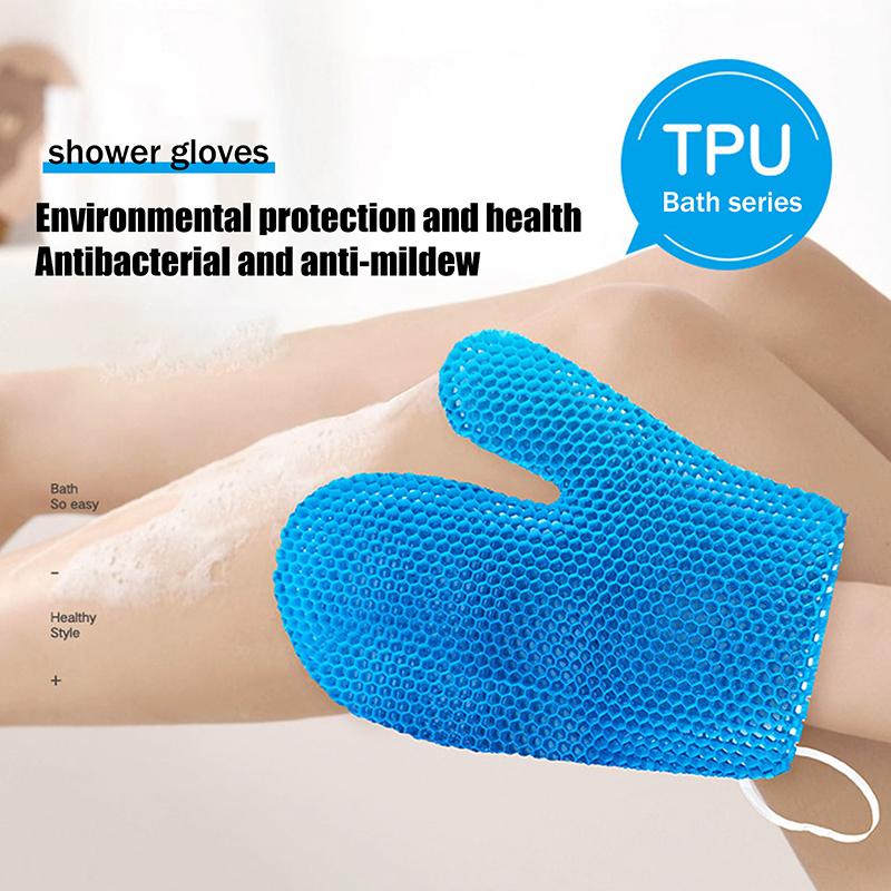 Exfoliating Shower Glove With Colorful Honeycomb Weave And Tpu High Elasticity Antibacterial Material Gentle Safe And Durable