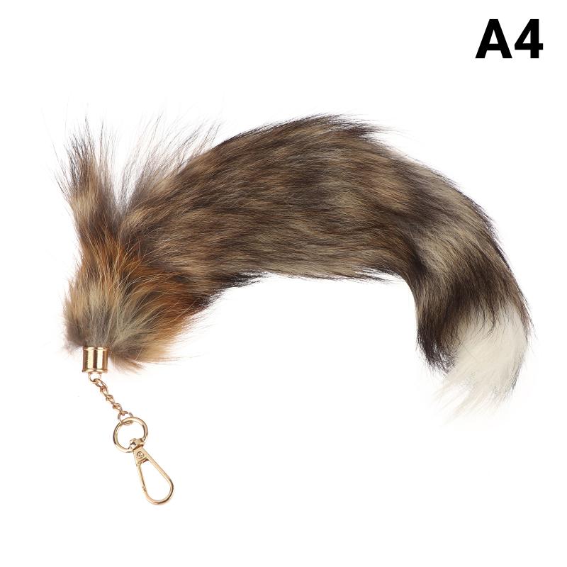 Fuchsschwanz Schlüsselanhänger 38cm Groß Flauschig Kunstpelz Anhänger Leichtgewicht Taschendekoration für den täglichen Gebrauch Partygeschenk für Freunde