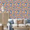 Blue and gold flowers wallpaper for living room and bedroom 50x1000