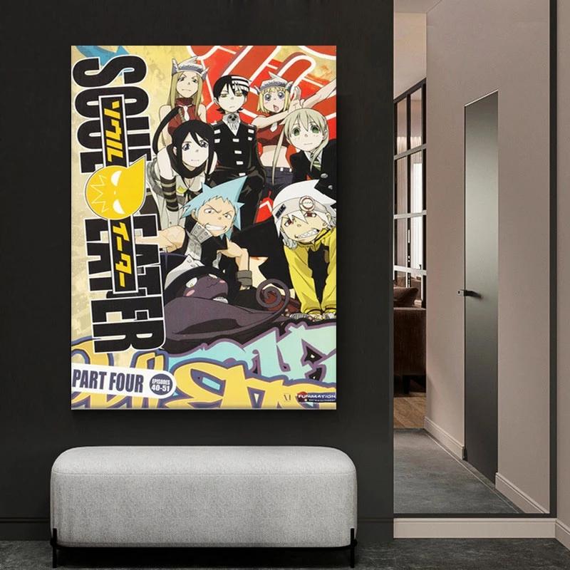 Solid Wood Frame Soul Eater Anime HD Print Poster Canvas Painting Picture Nordic Style Wall Art Modern Modular Living Room Home Decoration
