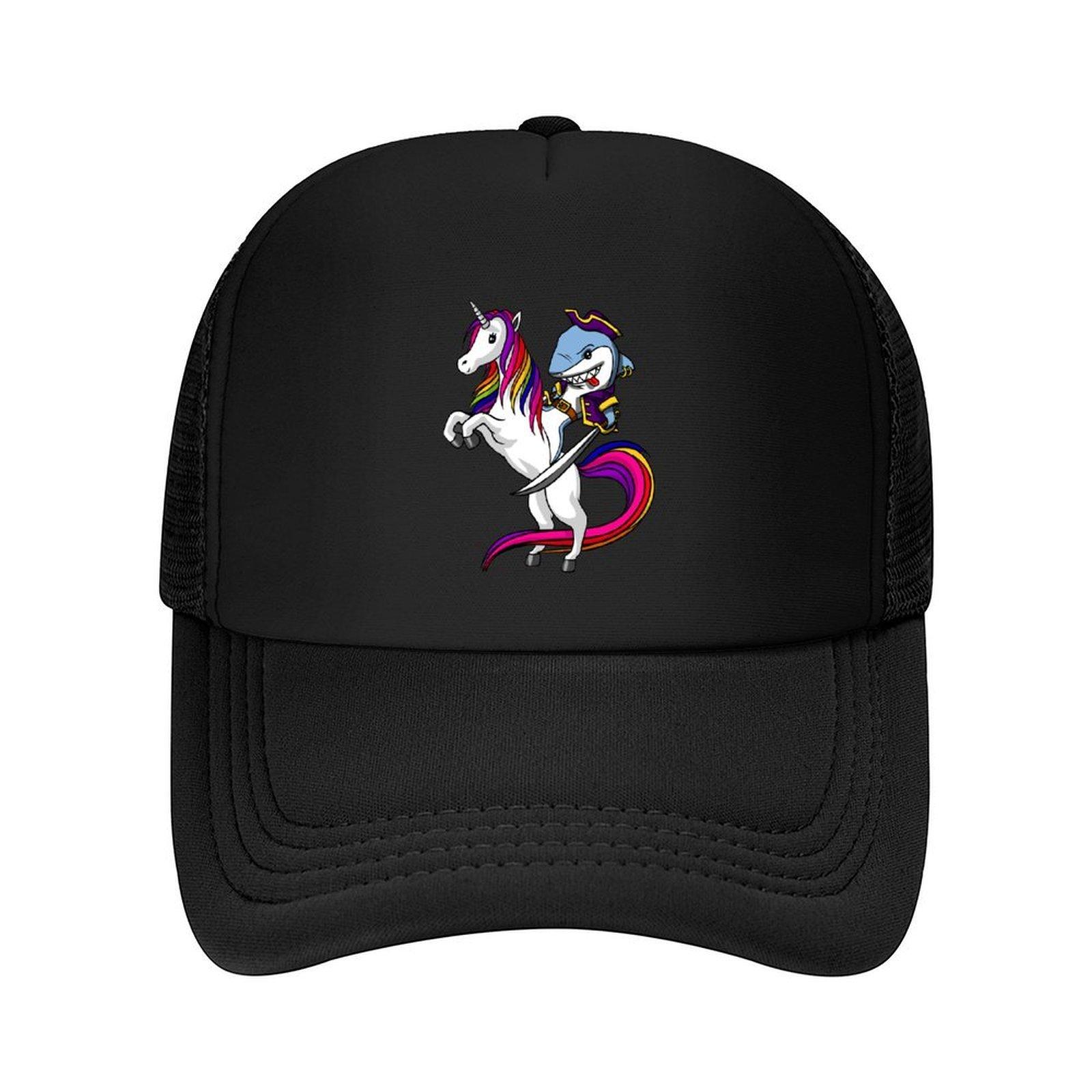 Shark Pirate Riding Unicorn Baseball Cap custom Hat Winter hat Golf Hat Beach Unisex Womenxs