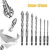 Zestaw wierteł mimośrodowych ząbkowanych z czterema krawędziami Wysoka twardość Odporne na rdzę Łatwy montaż Wielofunkcyjny zestaw wierteł ze skośną głowicą