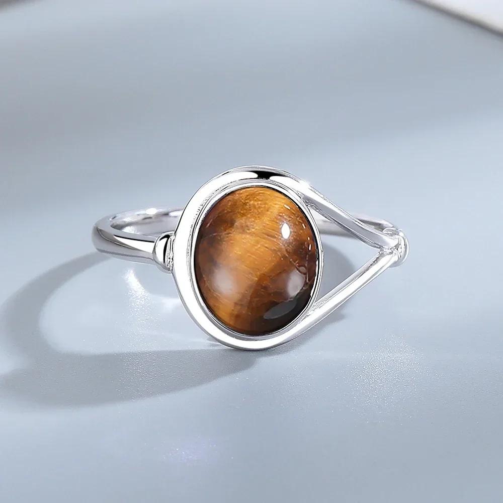 Sterling Silver Ring With Natural 10*14mm Moonstone Rings Oval Large Stone Vintage Fine Jewelry for Women Men