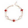 Silver Four-Leaf Clover Bracelet, Chain Bracelet
