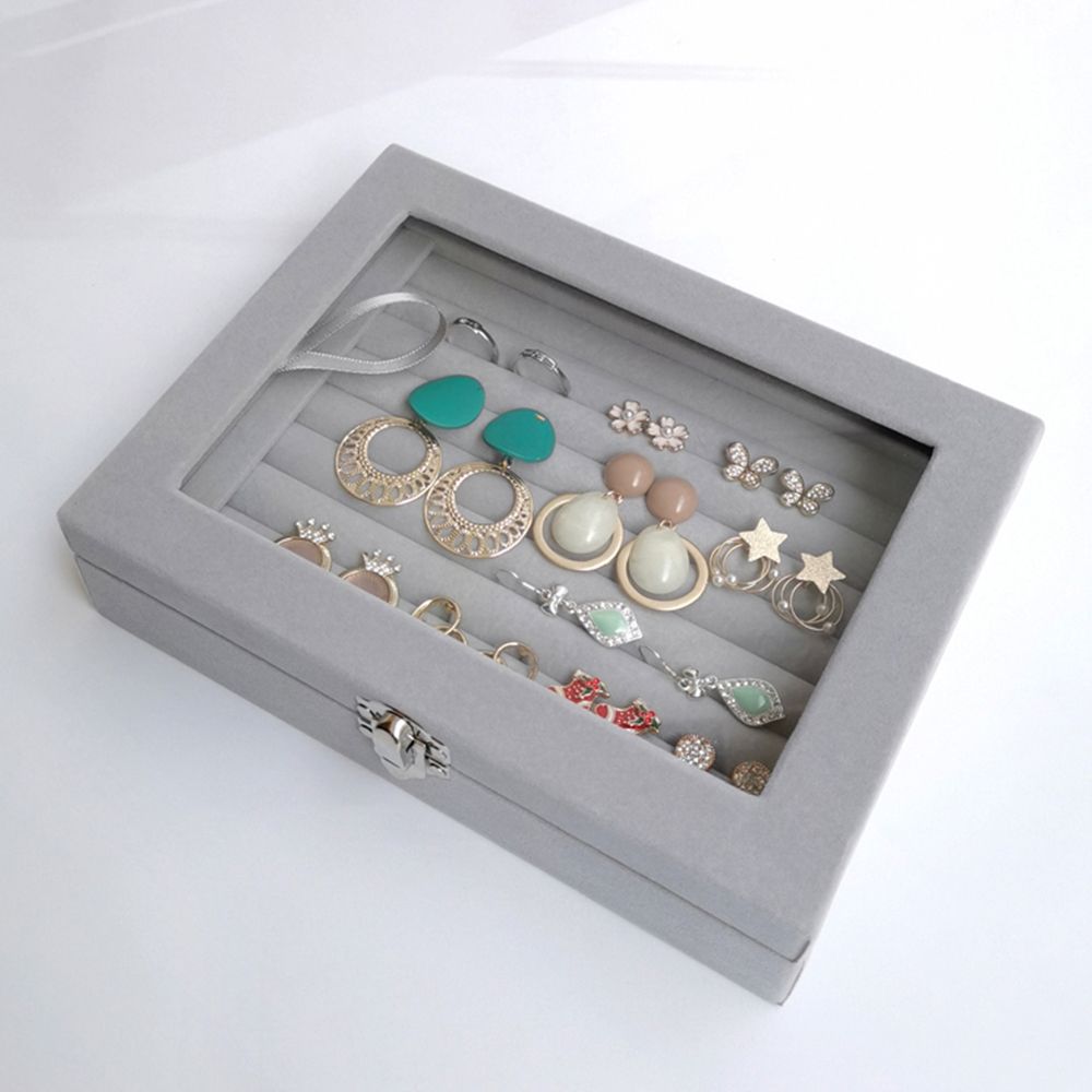 Durable Ring Tray Soft Display Case Storage Box Velvet Ring Box Jewelry Organizer