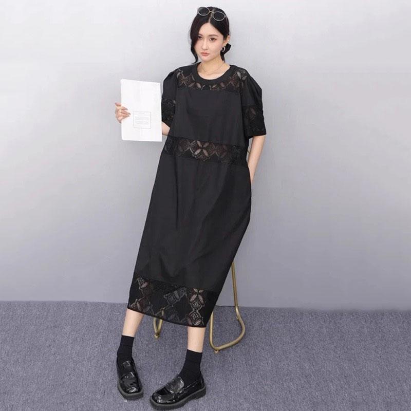 Xitao Ausgeschnittenes Patchwork-Kleid ZMY1155