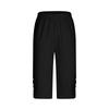 Damenmode Farbe Lässig Unterhose Knopf Sport Schlank Sieben-Viertel-Hose