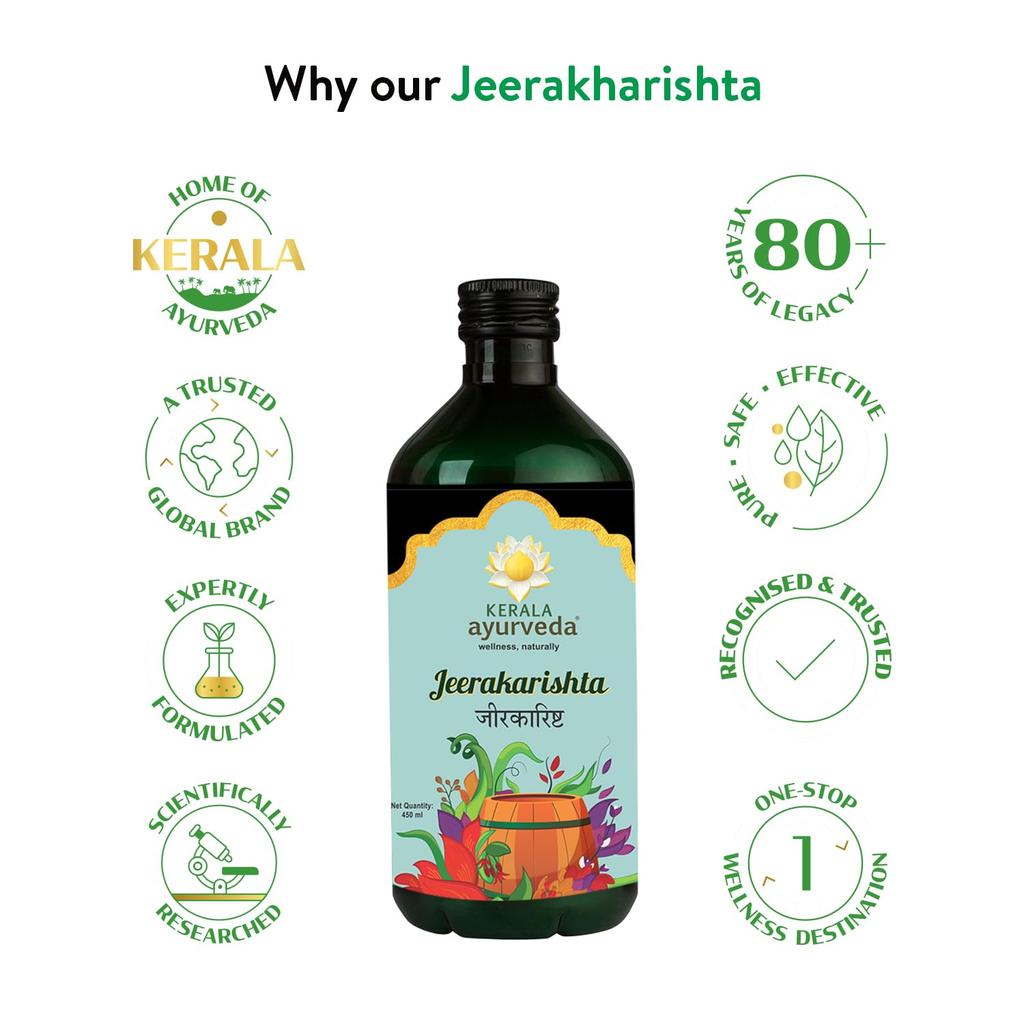 Kerala Ayurveda Jeerakarishta 450 Ml Postpartum Digestive Tonic For Better Post Delivery Health