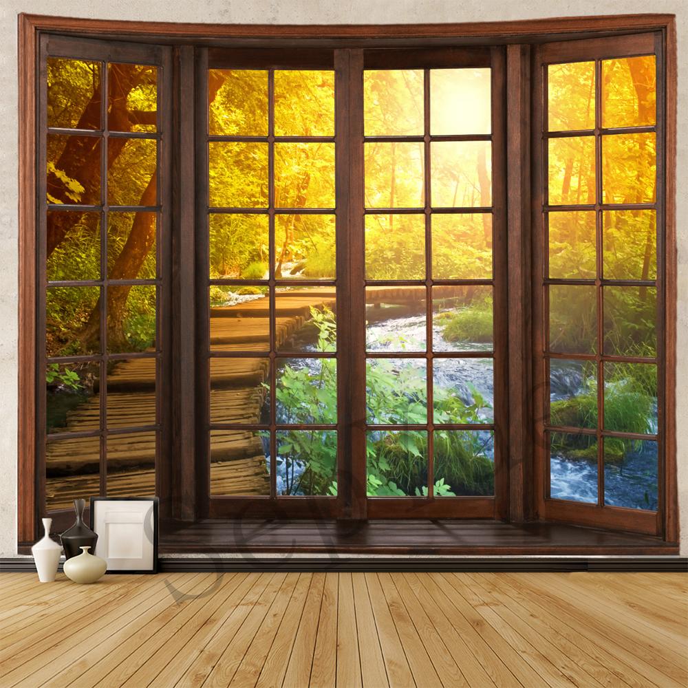 Window Scenery Decoration Tapestry Hippie Wall Bohemian Style   Bedroom Dormitory