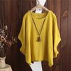 T-shirt Casual da Donna in Cotone e Righe con Maniche a Strati e Spalle Taglia L Nuova