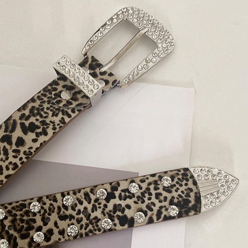 Blingbling Waist Belts for Jeans Pants Heavy Rhinestones Buckle Belt Bandsman