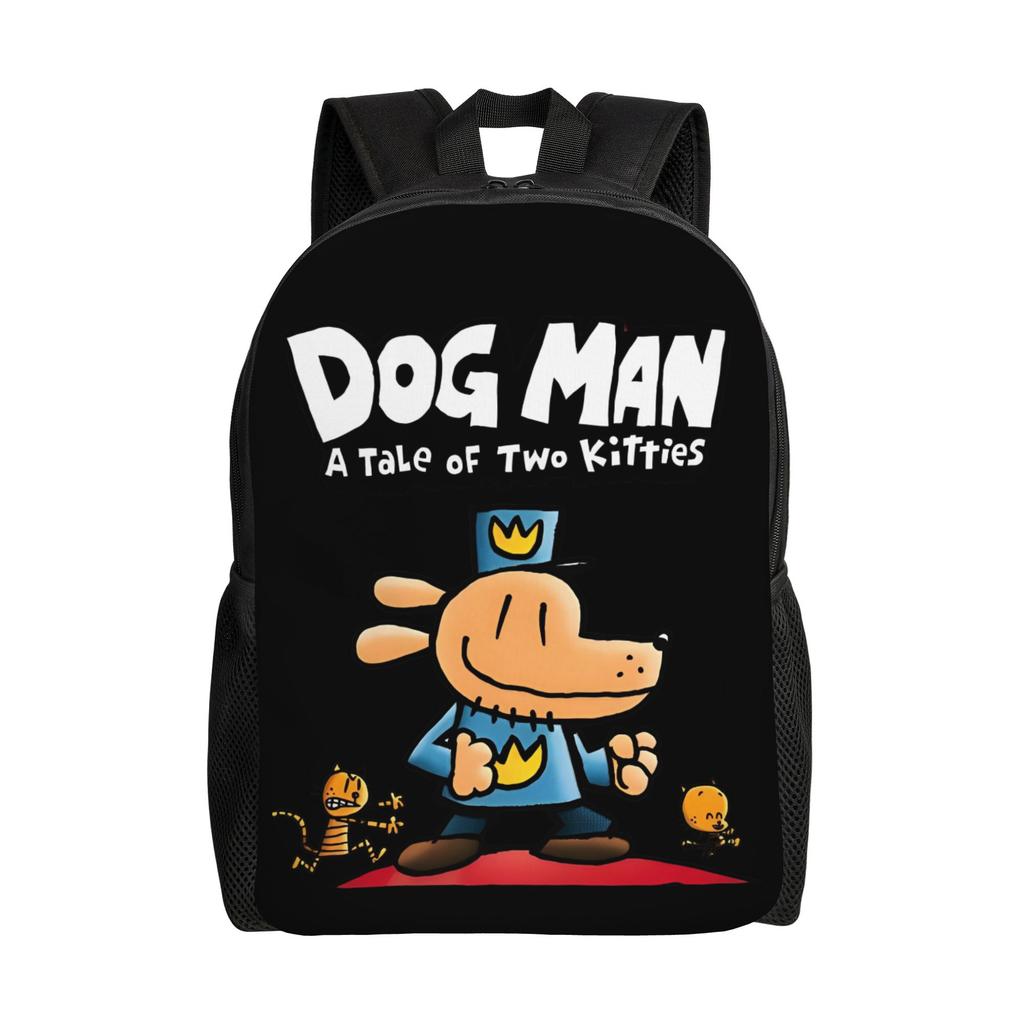 Dog Man Cartoon Teenage Backpack Outdoor Student Business  Daypack for Men Women College Canvas Bags