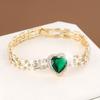 Exquisite Heart Zircon Bracelet: Fashionable European & American Style, Versatile High-Class Pure Copper Accessory
