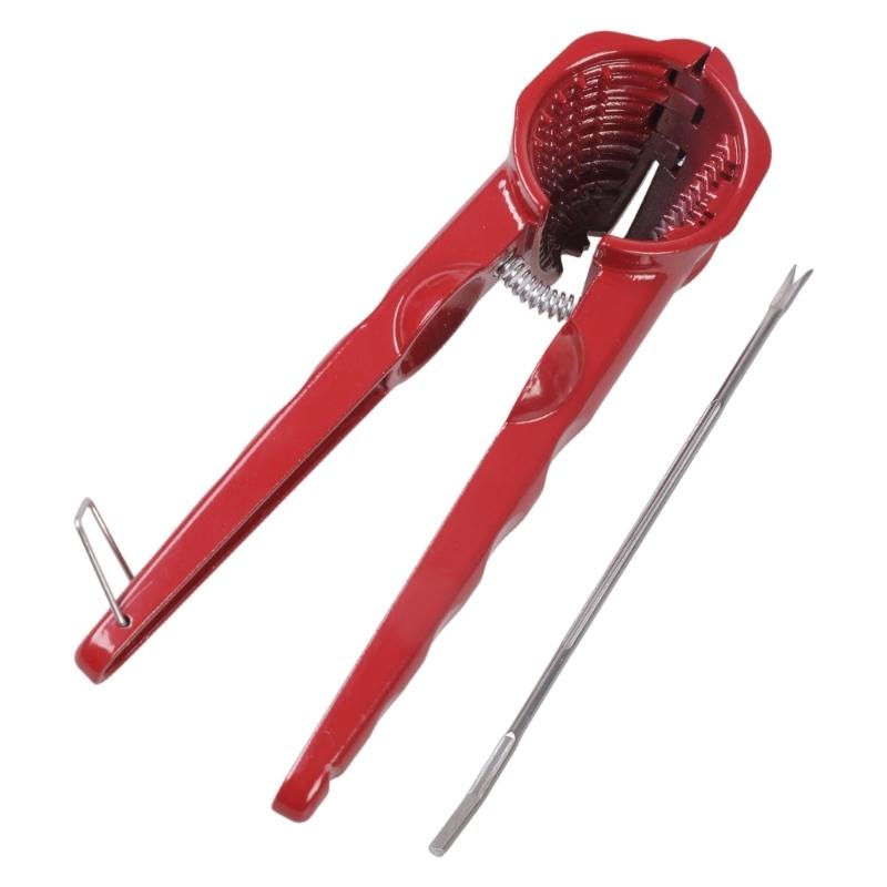 652F Durable Aluminum Nut Cracker Double Opening Design Nonslip Handle Easy Operation Walnuts Pecan Plier Clip For Home Kitchens