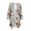 Women's Gradient Print Irregular Three-quarter Sleeve Cardigan With Pocket Jacket