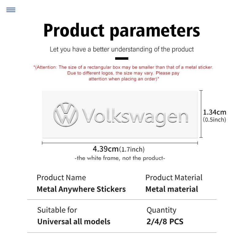 Car Metal Colourful Stickers Personalised Car Emblem Sticker For Volkswagen VW Scirocco Passat Polo B5 B6 B7 CC Tiguan Sharan Ze8