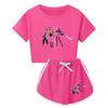 Set Pigiama a Maniche Corte con Pantaloncini Stampa Demon Hunters Kpop per Bambino in Misto Poliestere Cotone per Pigiami di Famiglia